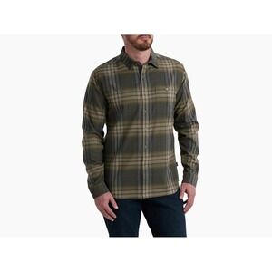 Kuhl Mens Medium Fugitive Plaid Long Sleeve Button Down Flannel Shirt
